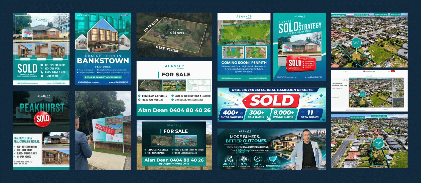 ALAN & CO real estate social media content design by Venice Halle Studio